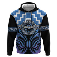 Aotearoa Ngaruahine Personalised Zip Hoodie Maori Iwi Poutama Puhoro Tattoo LT14 Pullover Hoodie Blue - Polynesian Pride