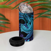 Nukuoro Atoll 4 in 1 Can Cooler Tumbler Polynesian Shark Tattoo Purple Gradient Vibes