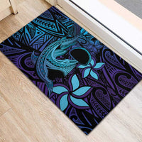 Nukuoro Atoll Rubber Doormat Polynesian Shark Tattoo Purple Gradient Vibes