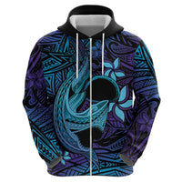 Nukuoro Atoll Zip Hoodie Polynesian Shark Tattoo Purple Gradient Vibes LT14 - Polynesian Pride