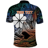 Personalised Kwajalein Atoll Polo Shirt Polynesian Shark Tattoo Gradient Vibes LT14 - Polynesian Pride