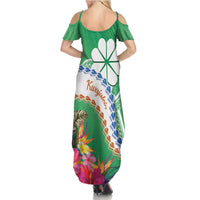 Marshall Islands Kwajalein Atoll Summer Maxi Dress Curves Polynesian Mix Tropical Flowers