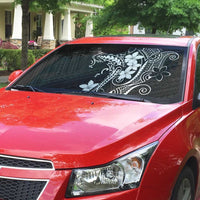 Black Hawaii Auto Sun Shade Hammerhead Shark Tattoo Curve Polynesian - Polynesian Pride