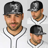 Black Hawaii Baseball Net Cap Hammerhead Shark Tattoo Curve Polynesian - Polynesian Pride