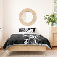 Black Hawaii Bedding Set Hammerhead Shark Tattoo Curve Polynesian - Polynesian Pride