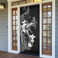 Black Hawaii Door Cover Hammerhead Shark Tattoo Curve Polynesian - Polynesian Pride
