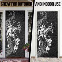 Black Hawaii Door Cover Hammerhead Shark Tattoo Curve Polynesian - Polynesian Pride