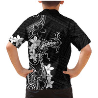 Black Hawaii Family Matching Mermaid Dress and Hawaiian Shirt Hammerhead Shark Tattoo Curve Polynesian - Polynesian Pride