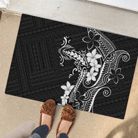 Black Hawaii Rubber Doormat Hammerhead Shark Tattoo Curve Polynesian - Polynesian Pride