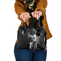 Black Hawaii Shoulder Handbag Hammerhead Shark Tattoo Curve Polynesian - Polynesian Pride