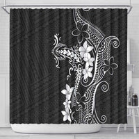 Black Hawaii Shower Curtain Hammerhead Shark Tattoo Curve Polynesian LT14 - Polynesian Pride