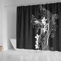 Black Hawaii Shower Curtain Hammerhead Shark Tattoo Curve Polynesian LT14 - Polynesian Pride