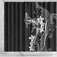 Black Hawaii Shower Curtain Hammerhead Shark Tattoo Curve Polynesian LT14 - Polynesian Pride