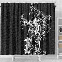 Black Hawaii Shower Curtain Hammerhead Shark Tattoo Curve Polynesian LT14 - Polynesian Pride