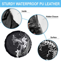 Black Hawaii Spare Tire Cover Hammerhead Shark Tattoo Curve Polynesian - Polynesian Pride