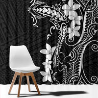 Black Hawaii Window Curtain Hammerhead Shark Tattoo Curve Polynesian LT14 - Polynesian Pride