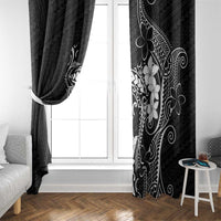 Black Hawaii Window Curtain Hammerhead Shark Tattoo Curve Polynesian LT14 - Polynesian Pride