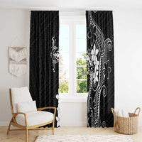 Black Hawaii Window Curtain Hammerhead Shark Tattoo Curve Polynesian LT14 - Polynesian Pride