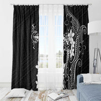 Black Hawaii Window Curtain Hammerhead Shark Tattoo Curve Polynesian LT14 - Polynesian Pride