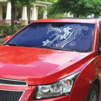 Blue Hawaii Auto Sun Shade Hammerhead Shark Tattoo Curve Polynesian - Polynesian Pride