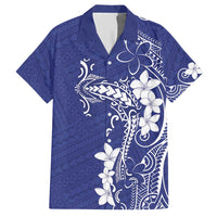 Blue Hawaii Hawaiian Shirt Hammerhead Shark Tattoo Curve Polynesian - Polynesian Pride