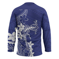 Blue Hawaii Hockey Jersey Hammerhead Shark Tattoo Curve Polynesian LT14 - Polynesian Pride
