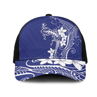 Blue Hawaii Mesh Trucker Cap Hammerhead Shark Tattoo Curve Polynesian - Polynesian Pride