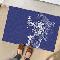 Blue Hawaii Rubber Doormat Hammerhead Shark Tattoo Curve Polynesian - Polynesian Pride