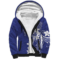 Blue Hawaii Sherpa Hoodie Hammerhead Shark Tattoo Curve Polynesian - Polynesian Pride