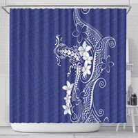 Blue Hawaii Shower Curtain Hammerhead Shark Tattoo Curve Polynesian LT14 - Polynesian Pride