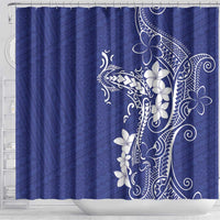 Blue Hawaii Shower Curtain Hammerhead Shark Tattoo Curve Polynesian LT14 - Polynesian Pride