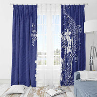 Blue Hawaii Window Curtain Hammerhead Shark Tattoo Curve Polynesian LT14 - Polynesian Pride