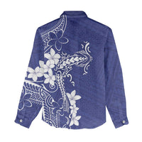 Blue Hawaii Women Casual Shirt Hammerhead Shark Tattoo Curve Polynesian - Polynesian Pride