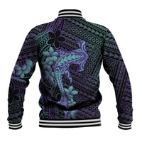 Purple Paradise Hawaii Baseball Jacket Hammerhead Shark Tattoo Curve Polynesian LT14 - Polynesian Pride