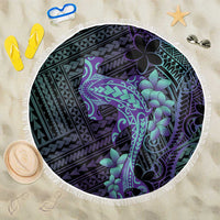Purple Paradise Hawaii Beach Blanket Hammerhead Shark Tattoo Curve Polynesian - Polynesian Pride