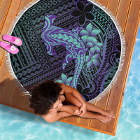 Purple Paradise Hawaii Beach Blanket Hammerhead Shark Tattoo Curve Polynesian - Polynesian Pride
