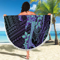 Purple Paradise Hawaii Beach Blanket Hammerhead Shark Tattoo Curve Polynesian - Polynesian Pride