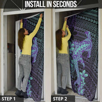 Purple Paradise Hawaii Door Cover Hammerhead Shark Tattoo Curve Polynesian - Polynesian Pride