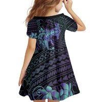 Purple Paradise Hawaii Family Matching Summer Maxi Dress and Hawaiian Shirt Hammerhead Shark Tattoo Curve Polynesian - Polynesian Pride
