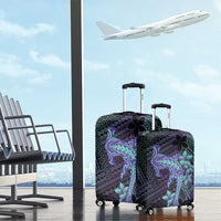 Purple Paradise Hawaii Luggage Cover Hammerhead Shark Tattoo Curve Polynesian - Polynesian Pride