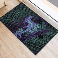 Purple Paradise Hawaii Rubber Doormat Hammerhead Shark Tattoo Curve Polynesian - Polynesian Pride