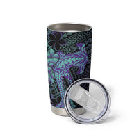 Purple Paradise Hawaii Tumbler Cup Hammerhead Shark Tattoo Curve Polynesian - Polynesian Pride