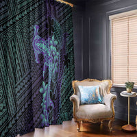 Purple Paradise Hawaii Window Curtain Hammerhead Shark Tattoo Curve Polynesian LT14 - Polynesian Pride