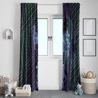 Purple Paradise Hawaii Window Curtain Hammerhead Shark Tattoo Curve Polynesian LT14 - Polynesian Pride