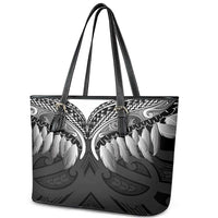 Poutama Korowai New Zealand Leather Tote Bag Aotearoa Maori Tattoo - Polynesian Pride