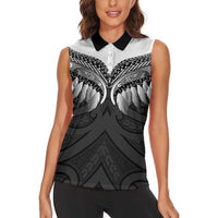 Poutama Korowai New Zealand Women Sleeveless Polo Shirt Aotearoa Maori Tattoo - Polynesian Pride