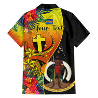 personalised-vanuatu-tafea-day-family-matching-tank-maxi-dress-and-hawaiian-shirt-coat-of-arms-mix-tropical-flowers