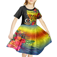 personalised-vanuatu-tafea-day-kid-short-sleeve-dress-coat-of-arms-mix-tropical-flowers