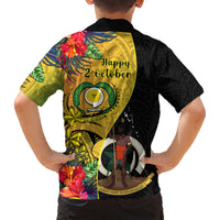 Vanuatu Torba Day Hawaiian Shirt Coat Of Arms Mix Tropical Flowers LT14 - Polynesian Pride