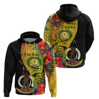 Vanuatu Torba Day Hoodie Coat Of Arms Mix Tropical Flowers LT14 - Polynesian Pride